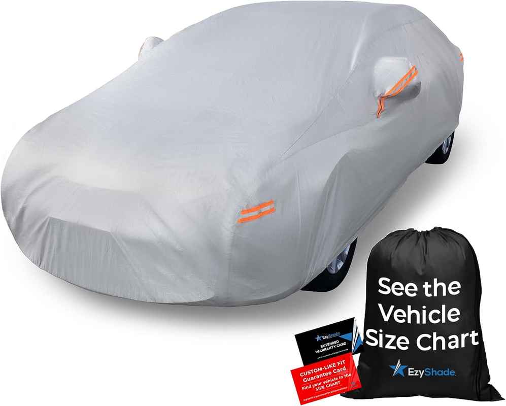 EzyShade 10-Layer Waterproof Car Cover - All Weather Full Exterior Cover for Automobiles - Winter Rain Sun Protection for SUV & Sedan - Size A4 (See Vehicle Size Chart)